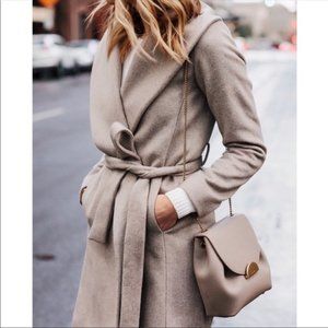 Ann Taylor Wrap Shawl Collar Wrap Tie Coat